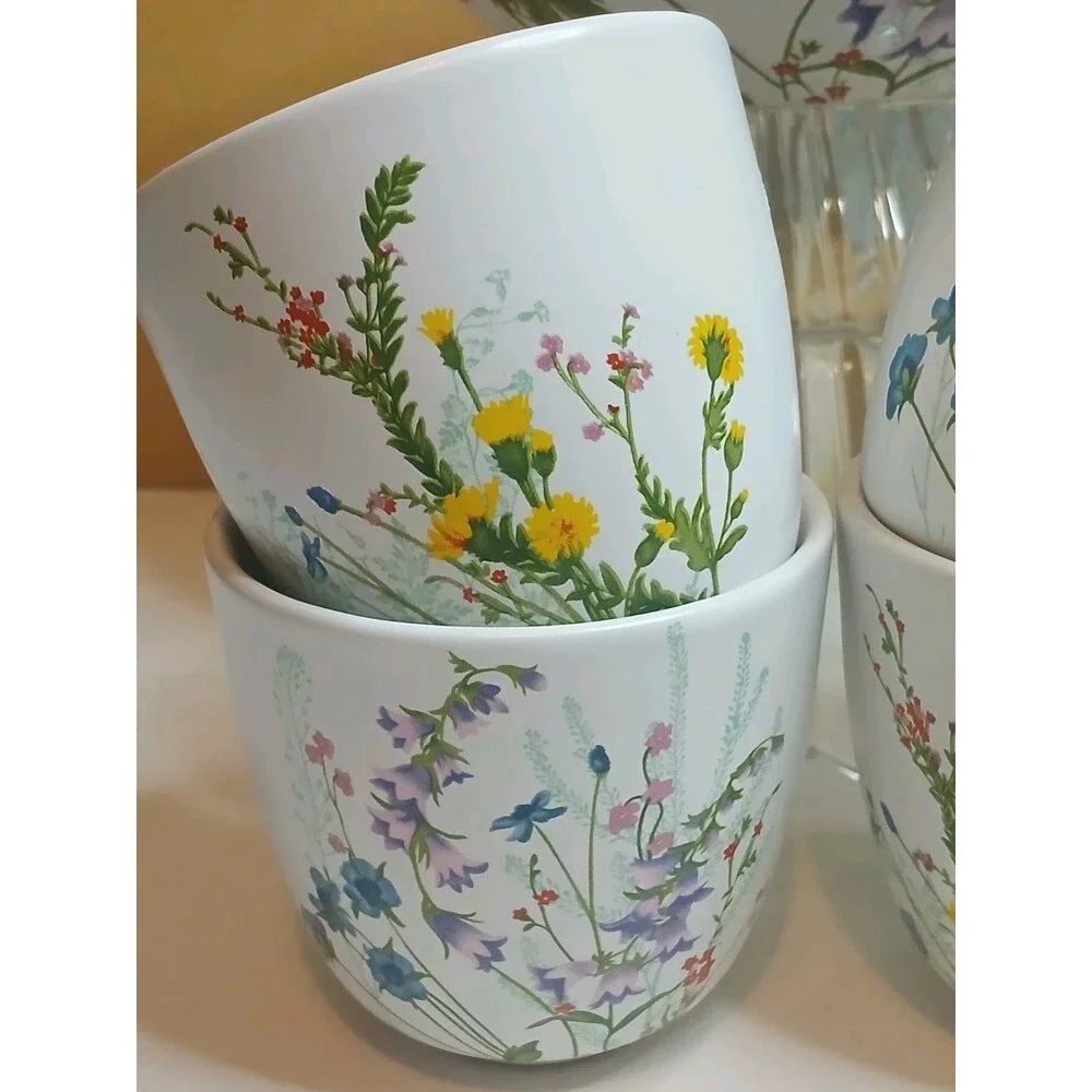 PIER 1 Tea Set Wildflower Pattern Excellent Condition Multicolor Floral